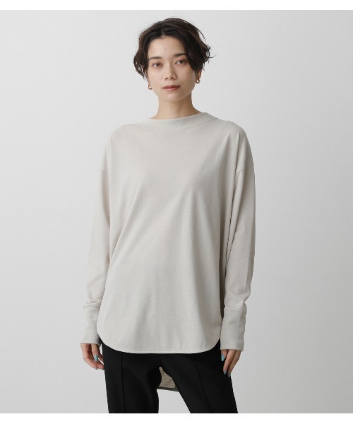 BACK BUTTON LONG T/バックボタンロングT（Tシャツ/カットソー