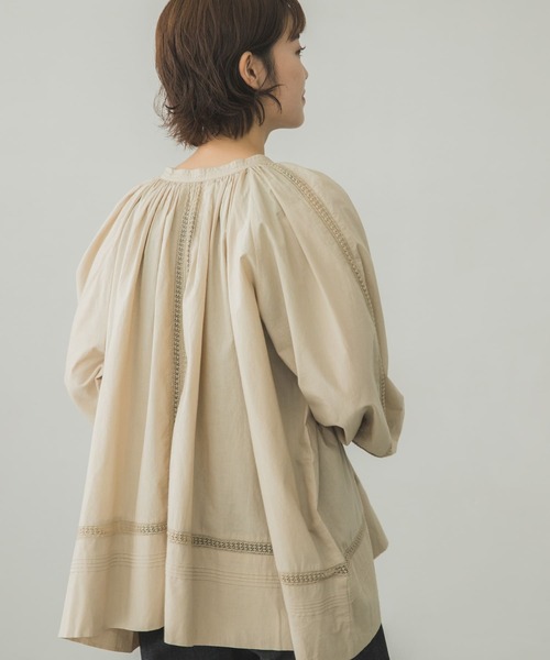 かぐれ（カグレ）の「コットンチャーチスモック（シャツ/ブラウス・レディース・ブラック/ライトベージュ・FREE）」の17枚目の写真