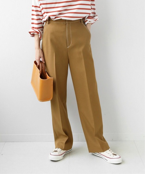 JOURNAL STANDARD relume(ジャーナルスタンダード レリューム)の「配色ステッチテーパードパンツ◆(その他パンツ・レディース・ブラック/ブラウン・36/38)」の1枚目の写真