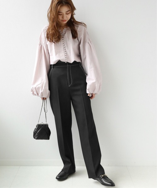 JOURNAL STANDARD relume(ジャーナルスタンダード レリューム)の「配色ステッチテーパードパンツ◆(その他パンツ・レディース・ブラック/ブラウン・36/38)」の3枚目の写真