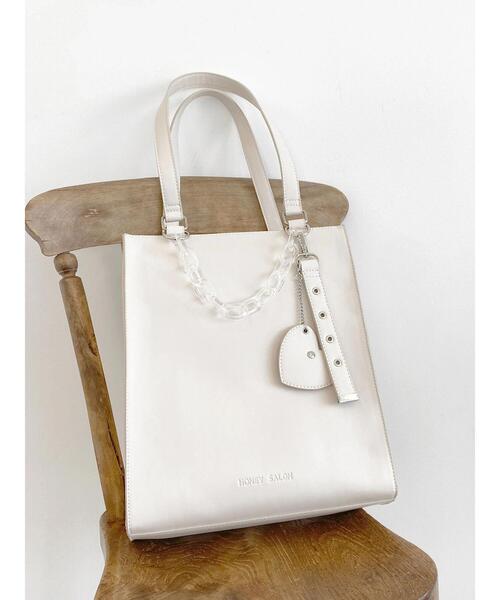 Honey Salon(ハニーサロン)の「チェーンスクエアトート(トートバッグ・レディース・ライトベージュ/ブラック・FREE)」の13枚目の写真