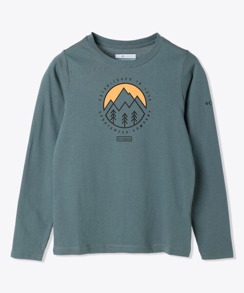 Columbia（コロンビア）の「Columbia／キッズ ドブソンパス ロングスリーブ グラフィック Tシャツ（ロンT・長袖Tシャツ）／コロンビア（Tシャツ/カットソー・キッズ・グレー系その他/グレー/ホワイト/ネイビー/ホワイト系その他/ブルー系その他/グリーン系その他/グレー系その他2/ダークブルー/イエロー/ブラック/ホワイト系その他2/グリーン/ブルー/グリーン系その他2/ブルー系その他2/ブルーグリーン/ブラック系その他・M/XXS/L/XS/S）」の10枚目の写真