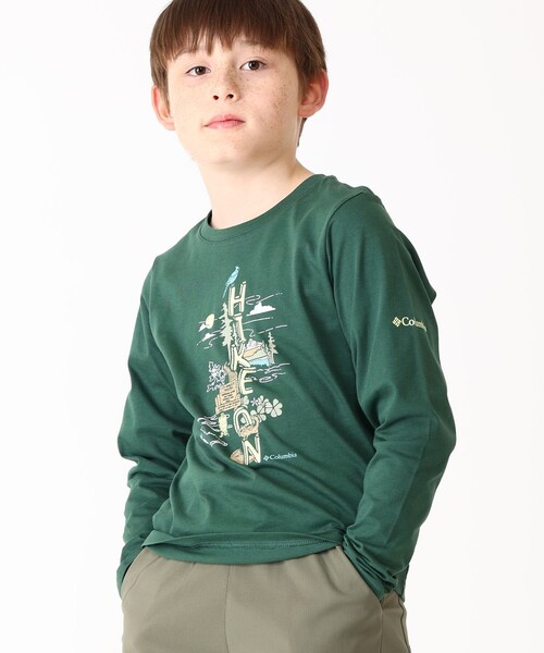 Columbia（コロンビア）の「Columbia／キッズ ドブソンパス ロングスリーブ グラフィック Tシャツ（ロンT・長袖Tシャツ）／コロンビア（Tシャツ/カットソー・キッズ・グレー系その他/グレー/ホワイト/ネイビー/ホワイト系その他/ブルー系その他/グリーン系その他/グレー系その他2/ダークブルー/イエロー/ブラック/ホワイト系その他2/グリーン/ブルー/グリーン系その他2/ブルー系その他2/ブルーグリーン/ブラック系その他・M/XXS/L/XS/S）」の11枚目の写真