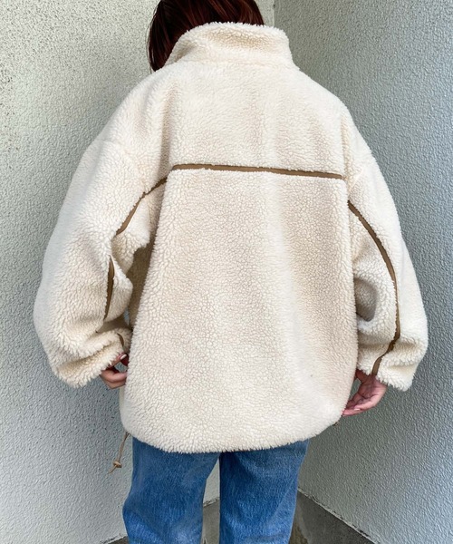 CIAOPANIC TYPY（チャオパニックティピー）の「【OSORO】パイピングボアジャケット（その他アウター・レディース・キャメル/アイボリー/チャコールグレー・ONE SIZE）」の9枚目の写真