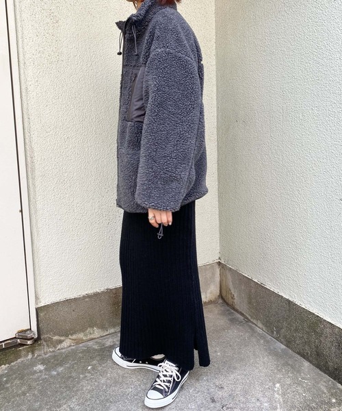 CIAOPANIC TYPY（チャオパニックティピー）の「【OSORO】パイピングボアジャケット（その他アウター・レディース・キャメル/アイボリー/チャコールグレー・ONE SIZE）」の11枚目の写真