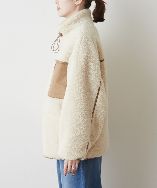 CIAOPANIC TYPY（チャオパニックティピー）の「【OSORO】パイピングボアジャケット（その他アウター・レディース・キャメル/アイボリー/チャコールグレー・ONE SIZE）」の8枚目の写真