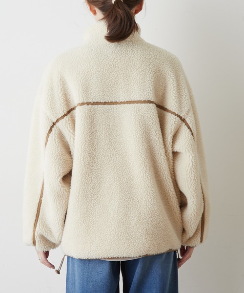 CIAOPANIC TYPY（チャオパニックティピー）の「【OSORO】パイピングボアジャケット（その他アウター・レディース・キャメル/アイボリー/チャコールグレー・ONE SIZE）」の13枚目の写真