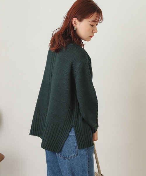 SENSE OF PLACE by URBAN RESEARCH（センスオブプレイスバイアーバンリサーチ）の「センターデザインハイネックセーター（ニット/セーター・レディース・ブラック/アイボリー/ブルー/ライトピンク/グリーン/ピンク/ミント・ONE）」の8枚目の写真