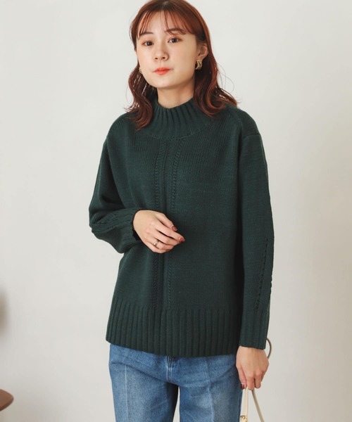 SENSE OF PLACE by URBAN RESEARCH（センスオブプレイスバイアーバンリサーチ）の「センターデザインハイネックセーター（ニット/セーター・レディース・ブラック/アイボリー/ブルー/ライトピンク/グリーン/ピンク/ミント・ONE）」の10枚目の写真