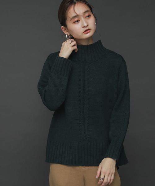 SENSE OF PLACE by URBAN RESEARCH（センスオブプレイスバイアーバンリサーチ）の「センターデザインハイネックセーター（ニット/セーター・レディース・ブラック/アイボリー/ブルー/ライトピンク/グリーン/ピンク/ミント・ONE）」の21枚目の写真