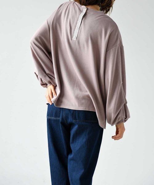 LUPILIEN（ルピリアン）の「タックボリューム袖プルオーバー（Tシャツ/カットソー・レディース・ブラウン/ピンク/アイボリー・FREE）」の4枚目の写真