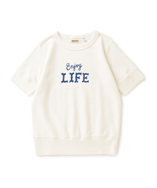 BEAMS BOY（ビームスボーイ）の「BEAMS BOY / メッセージ 刺繍 スウェット クルー（スウェット・レディース・ホワイト/チャコールグレー/ネイビー・ONE SIZE）」の6枚目の写真