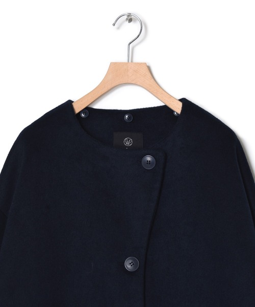 w closet（ダブルクローゼット）の「マルチWAYスタンドカラーコート（ステンカラーコート・レディース・ベージュ/ネイビー・FREE）」の6枚目の写真