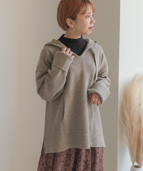 ITEMS URBANRESEARCH(アイテムズ アーバンリサーチ)の「マシンウォッシャブル メキシカンパーカー(パーカー・メンズ・チャコールグレー/ベージュ・MEDIUM/LARGE)」の2枚目の写真