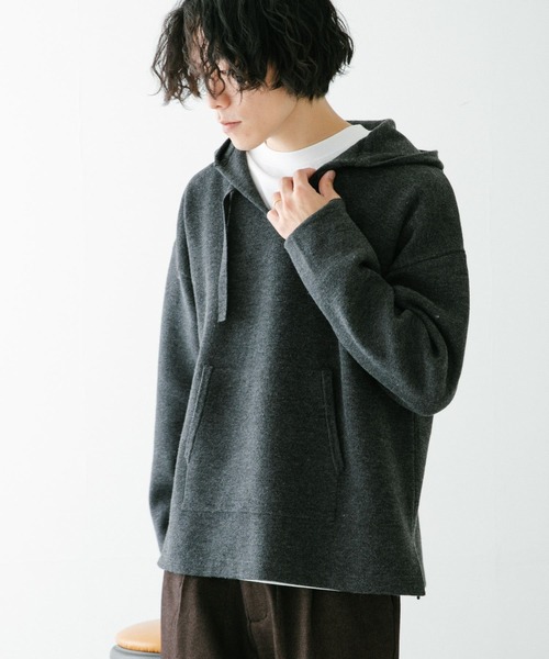 ITEMS URBANRESEARCH(アイテムズ アーバンリサーチ)の「マシンウォッシャブル メキシカンパーカー(パーカー・メンズ・チャコールグレー/ベージュ・MEDIUM/LARGE)」の3枚目の写真