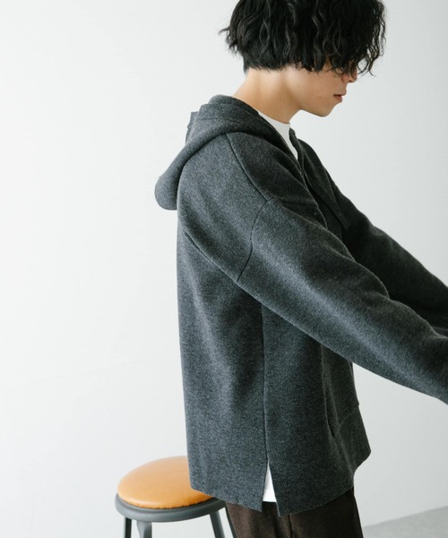 ITEMS URBANRESEARCH(アイテムズ アーバンリサーチ)の「マシンウォッシャブル メキシカンパーカー(パーカー・メンズ・チャコールグレー/ベージュ・MEDIUM/LARGE)」の4枚目の写真