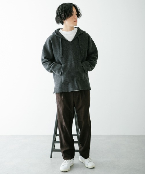 ITEMS URBANRESEARCH(アイテムズ アーバンリサーチ)の「マシンウォッシャブル メキシカンパーカー(パーカー・メンズ・チャコールグレー/ベージュ・MEDIUM/LARGE)」の6枚目の写真