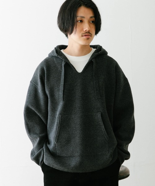 ITEMS URBANRESEARCH(アイテムズ アーバンリサーチ)の「マシンウォッシャブル メキシカンパーカー(パーカー・メンズ・チャコールグレー/ベージュ・MEDIUM/LARGE)」の7枚目の写真