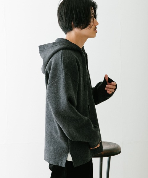 ITEMS URBANRESEARCH(アイテムズ アーバンリサーチ)の「マシンウォッシャブル メキシカンパーカー(パーカー・メンズ・チャコールグレー/ベージュ・MEDIUM/LARGE)」の9枚目の写真