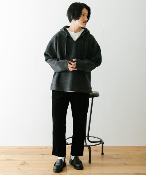 ITEMS URBANRESEARCH(アイテムズ アーバンリサーチ)の「マシンウォッシャブル メキシカンパーカー(パーカー・メンズ・チャコールグレー/ベージュ・MEDIUM/LARGE)」の11枚目の写真