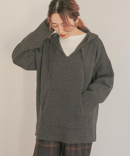 ITEMS URBANRESEARCH(アイテムズ アーバンリサーチ)の「マシンウォッシャブル メキシカンパーカー(パーカー・メンズ・チャコールグレー/ベージュ・MEDIUM/LARGE)」の12枚目の写真