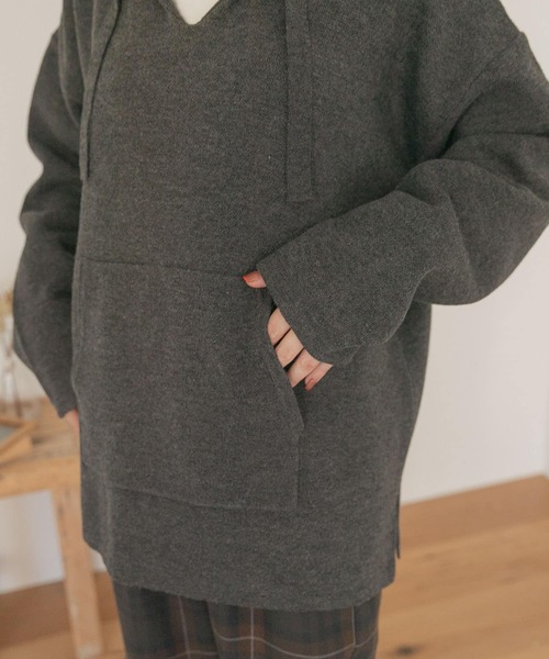 ITEMS URBANRESEARCH(アイテムズ アーバンリサーチ)の「マシンウォッシャブル メキシカンパーカー(パーカー・メンズ・チャコールグレー/ベージュ・MEDIUM/LARGE)」の18枚目の写真