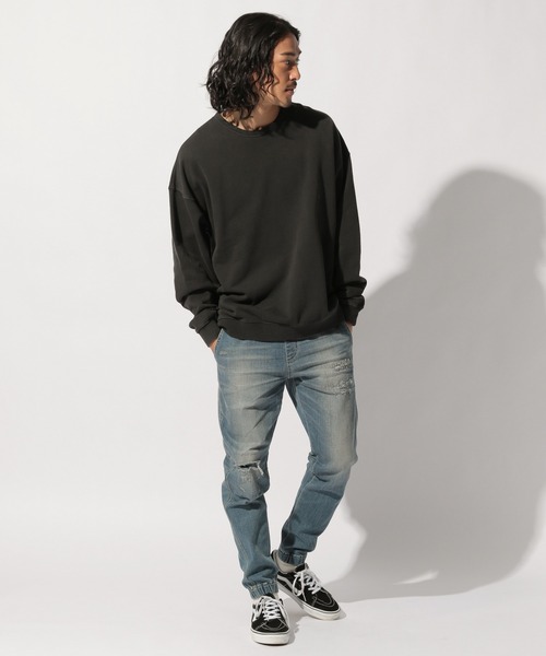 BAYFLOW（ベイフロー）の「WEB限定 ビッグシルエットベーシックスウェット（スウェット・メンズ・ブルー/チャコール/ボルドー/ベージュ・LARGE/MEDIUM）」の11枚目の写真