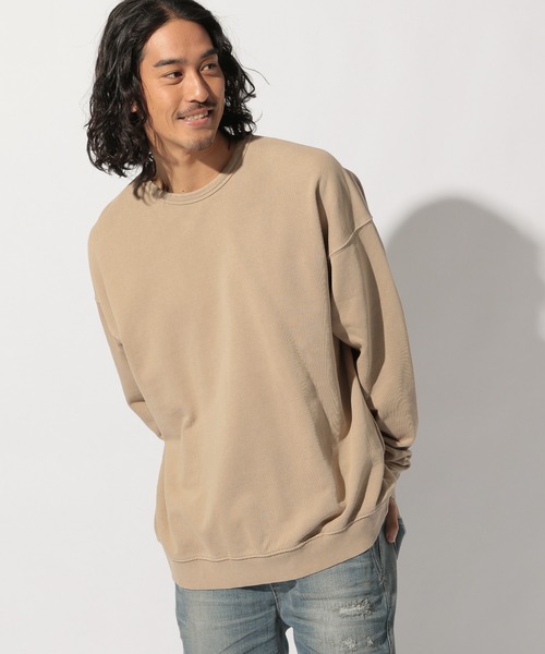 BAYFLOW（ベイフロー）の「WEB限定 ビッグシルエットベーシックスウェット（スウェット・メンズ・ブルー/チャコール/ボルドー/ベージュ・LARGE/MEDIUM）」の17枚目の写真