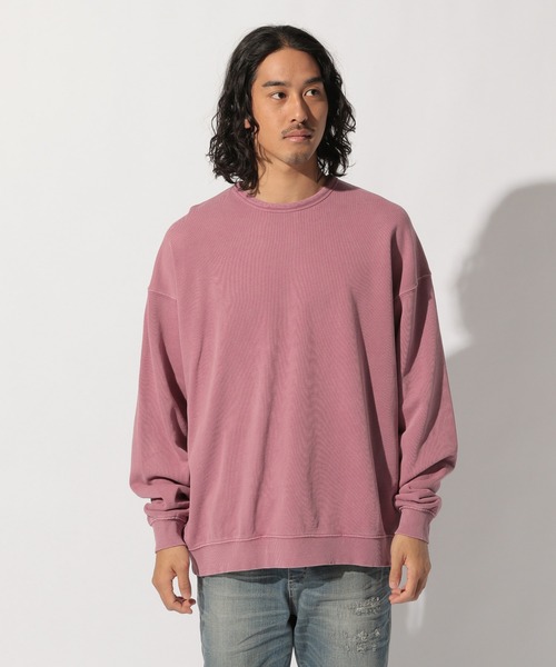 BAYFLOW（ベイフロー）の「WEB限定 ビッグシルエットベーシックスウェット（スウェット・メンズ・ブルー/チャコール/ボルドー/ベージュ・LARGE/MEDIUM）」の19枚目の写真
