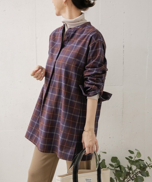 URBAN RESEARCH DOORS(アーバンリサーチドアーズ)の「チェックスキッパーシャツ(シャツ/ブラウス・レディース・ブラウン/カーキ・ONE)」の2枚目の写真