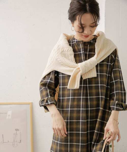 URBAN RESEARCH DOORS(アーバンリサーチドアーズ)の「チェックスキッパーシャツ(シャツ/ブラウス・レディース・ブラウン/カーキ・ONE)」の3枚目の写真