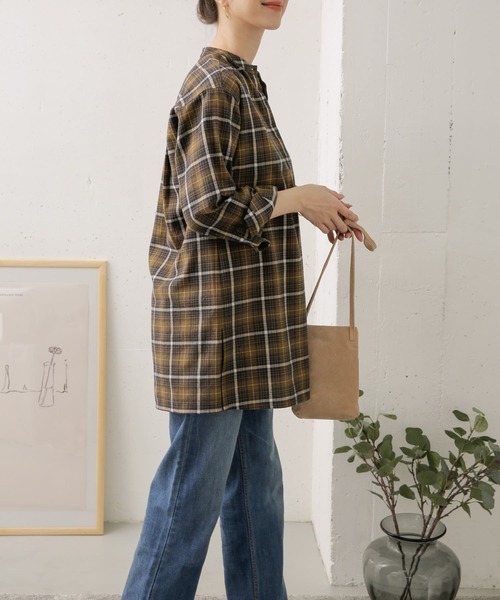 URBAN RESEARCH DOORS(アーバンリサーチドアーズ)の「チェックスキッパーシャツ(シャツ/ブラウス・レディース・ブラウン/カーキ・ONE)」の12枚目の写真