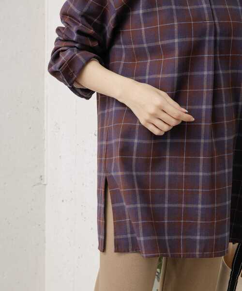 URBAN RESEARCH DOORS(アーバンリサーチドアーズ)の「チェックスキッパーシャツ(シャツ/ブラウス・レディース・ブラウン/カーキ・ONE)」の16枚目の写真