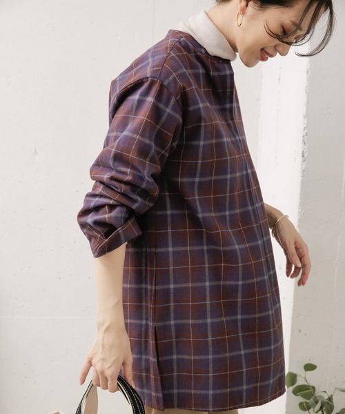 URBAN RESEARCH DOORS(アーバンリサーチドアーズ)の「チェックスキッパーシャツ(シャツ/ブラウス・レディース・ブラウン/カーキ・ONE)」の18枚目の写真