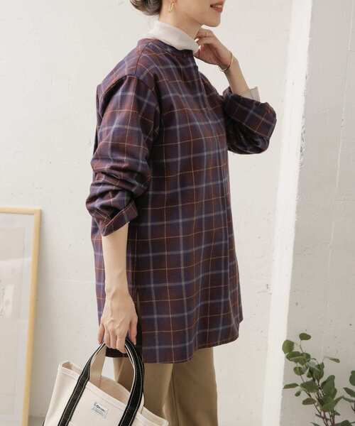 URBAN RESEARCH DOORS(アーバンリサーチドアーズ)の「チェックスキッパーシャツ(シャツ/ブラウス・レディース・ブラウン/カーキ・ONE)」の19枚目の写真
