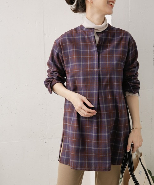 URBAN RESEARCH DOORS(アーバンリサーチドアーズ)の「チェックスキッパーシャツ(シャツ/ブラウス・レディース・ブラウン/カーキ・ONE)」の21枚目の写真