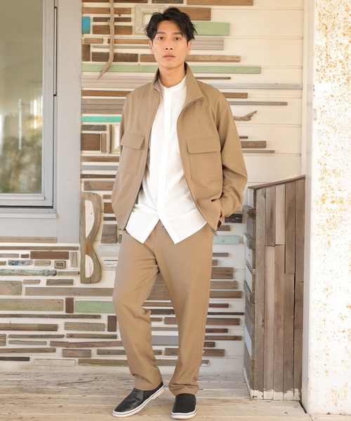 UNION STATION（ユニオンステーション）の「【セットアップ対応】ストレッチツイルイージースラックスパンツ（スラックス・メンズ・オフホワイト/グレイッシュベージュ・S/M/L）」の8枚目の写真