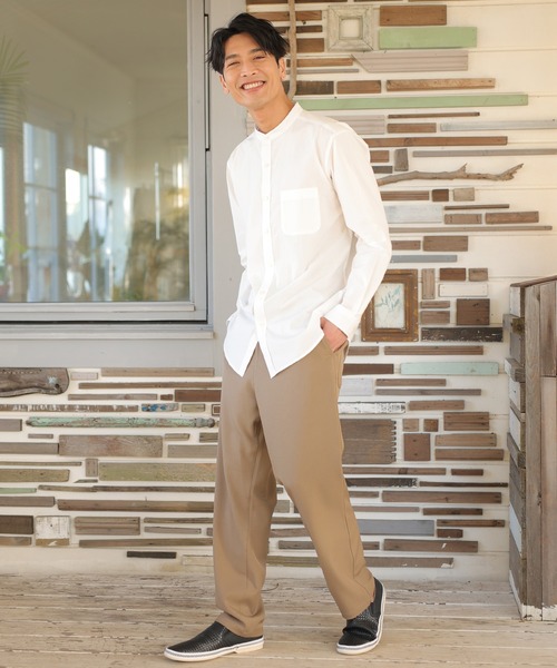 UNION STATION（ユニオンステーション）の「【セットアップ対応】ストレッチツイルイージースラックスパンツ（スラックス・メンズ・オフホワイト/グレイッシュベージュ・S/M/L）」の7枚目の写真