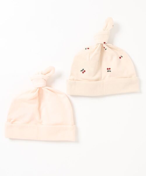 petit main(プティマイン)の「【弱酸性】2PBABYキャップ(ニットキャップ/ビーニー・キッズ・ベージュ/ライトグリーン/ブルーグレー/ライトピンク・FREE)」の5枚目の写真