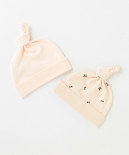 petit main(プティマイン)の「【弱酸性】2PBABYキャップ(ニットキャップ/ビーニー・キッズ・ベージュ/ライトグリーン/ブルーグレー/ライトピンク・FREE)」の6枚目の写真