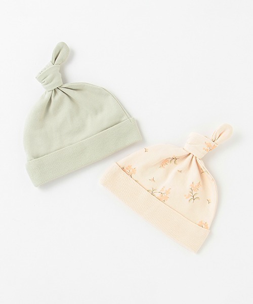 petit main(プティマイン)の「【弱酸性】2PBABYキャップ(ニットキャップ/ビーニー・キッズ・ベージュ/ライトグリーン/ブルーグレー/ライトピンク・FREE)」の8枚目の写真