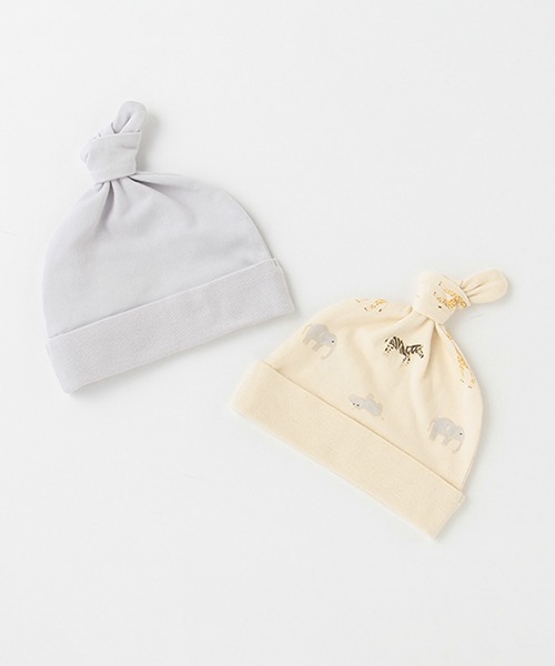 petit main(プティマイン)の「【弱酸性】2PBABYキャップ(ニットキャップ/ビーニー・キッズ・ベージュ/ライトグリーン/ブルーグレー/ライトピンク・FREE)」の9枚目の写真