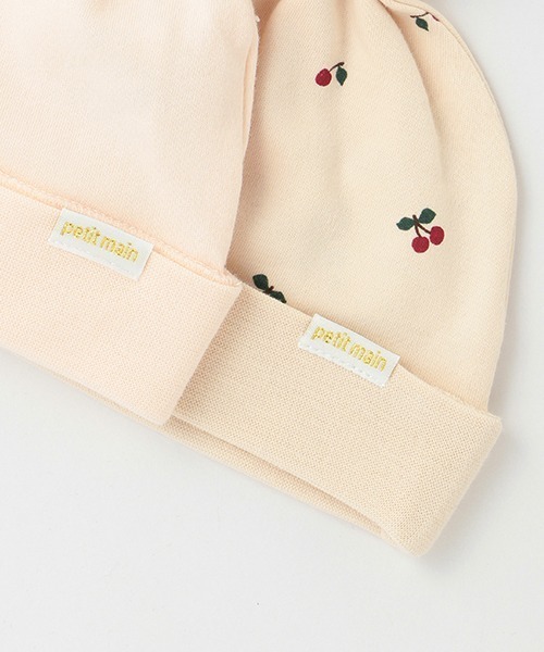 petit main(プティマイン)の「【弱酸性】2PBABYキャップ(ニットキャップ/ビーニー・キッズ・ベージュ/ライトグリーン/ブルーグレー/ライトピンク・FREE)」の10枚目の写真