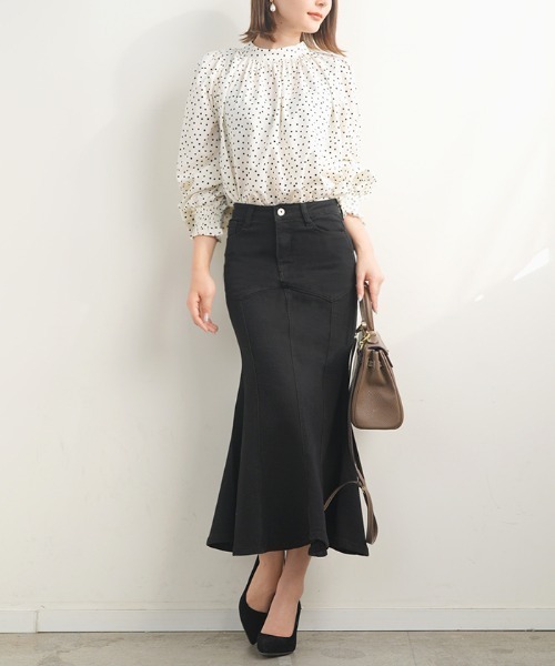 Futier land(フューティアランド)の「ストレッチデニムマーメイドスカート(デニムスカート・レディース・ブラック/インディゴブルー・MEDIUM)」の20枚目の写真