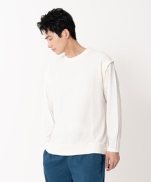 【BLUE STANDARD/ブルースタンダード】ブロックインレイフェイクベスト フェイクレイヤード ロンT&ベスト