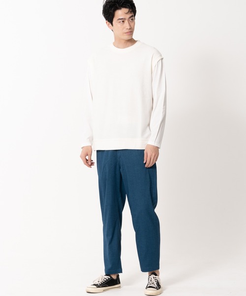 Blue Standard (ブルースタンダード)の「【BLUE STANDARD/ブルースタンダード】ブロックインレイフェイクベスト フェイクレイヤード ロンT&ベスト(Tシャツ/カットソー・メンズ・グレー/ブルー/アイボリー・MEDIUM/LARGE/X-LARGE)」の13枚目の写真