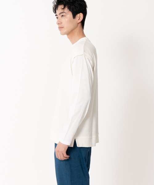 Blue Standard (ブルースタンダード)の「【BLUE STANDARD/ブルースタンダード】ブロックインレイフェイクベスト フェイクレイヤード ロンT&ベスト(Tシャツ/カットソー・メンズ・グレー/ブルー/アイボリー・MEDIUM/LARGE/X-LARGE)」の20枚目の写真