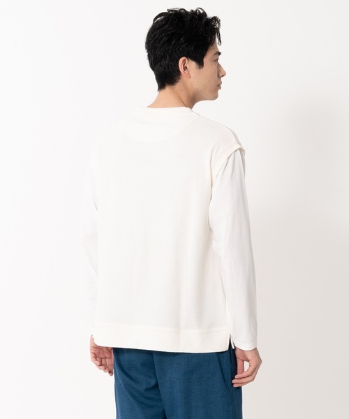 Blue Standard (ブルースタンダード)の「【BLUE STANDARD/ブルースタンダード】ブロックインレイフェイクベスト フェイクレイヤード ロンT&ベスト(Tシャツ/カットソー・メンズ・グレー/ブルー/アイボリー・MEDIUM/LARGE/X-LARGE)」の22枚目の写真