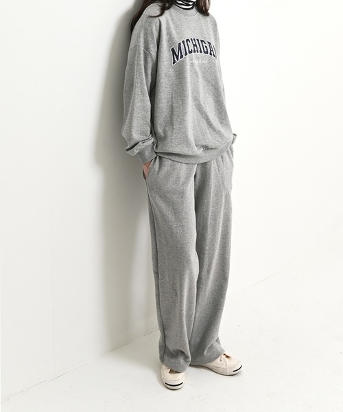 me+em select（ミームセレクト）の「【6色展開】リラックススウェットパンツ（スウェットパンツ・レディース・ネイビー/オートミール/クリーム/グレー/アイボリー/ブラック・FREE）」の3枚目の写真