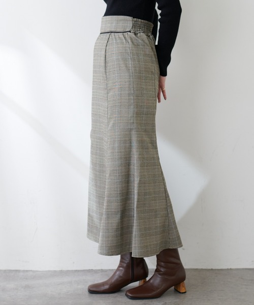natural couture(ナチュラルクチュール)の「長さ変えられるパイピングチェックスカート(スカート・レディース・チェック・FREE)」の11枚目の写真